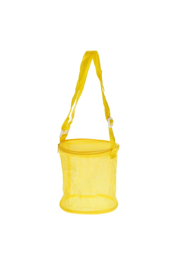 Mesh Beach Bag Sea Shells Mesh Tote Sand Boxes Collecting Nets Bags, Yellow