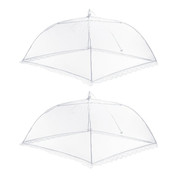 Uxcell Mesh Food Covers, Collapsible Reusable Fruit Vegetable Food Screen Tent White 17"X17"
