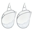 thumbnail image 1 of Uxcell Mesh Laundry Basket, 2 Pack Wall Hanging Laundry Baskets Dirty Cloth Basket Gray, 1 of 5