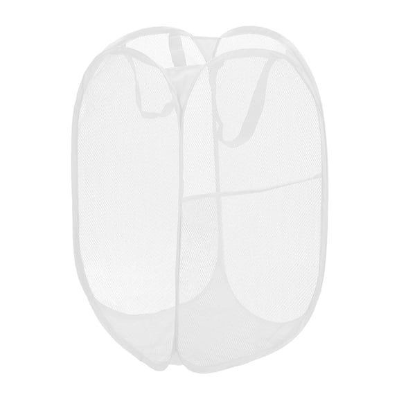 Uxcell Mesh Laundry Basket Collapsible Hamper with Handles for Laundry Room, White