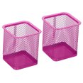 thumbnail image 1 of Uxcell Mesh Pen Holder Pencil Holder Pencil Basket Pen Cup Locker Organizer Square Makeup Brush Holder, Red 2 Pack, 1 of 5