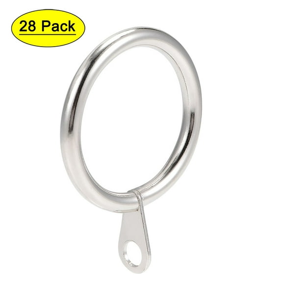 Uxcell Metal 28mm Inner Dia Silver Tone Curtain Rings 28 Pack