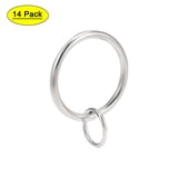 40 Pcs Curtain Rod Rings - 1.26 Inch (32mm) Nickel Metal Drapery Rings For Curtain Hooks