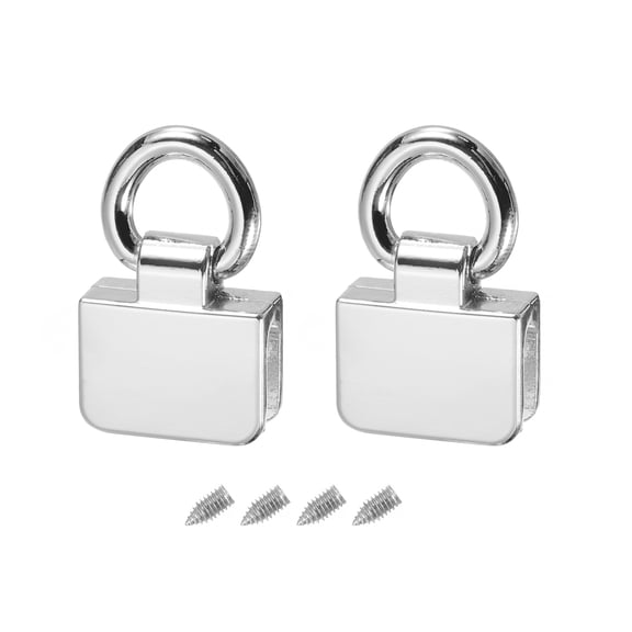 Uxcell Metal Bag Connector with D Ring, 2 Sets 19x30mm Rectangle Bridge Hanger Buckle with Screws (Silver Tone)