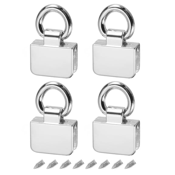Uxcell Metal Bag Connector with D Ring, 4 Sets 19x30mm Rectangle Bridge Hanger Buckle with Screws (Silver Tone)