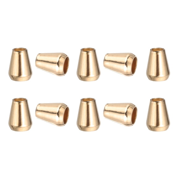 Uxcell Metal Bell Stopper, Conical Cord Ends Locks Fastener Drawstring Rope End Stopper Golden