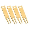 thumbnail image 1 of Uxcell Metal Bending Golf Divot Repair Tool Metal Golf Fork Accessory Curved Spit for Golf Golfer, Brass, 4 Pcs, 1 of 6