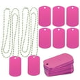 thumbnail image 1 of Uxcell Metal Blank Tags Stamping, Aluminum Blank Tags, Dog DIY Engraving Blank Tags with Necklace Chain 20set (Rose Red), 1 of 7