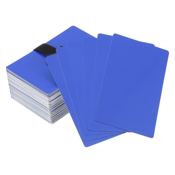 Uxcell Metal Business Card Anodized Aluminum Blank Laser Engraving Cards with Cable Ties for Multipurpose House Office Dark Blue
