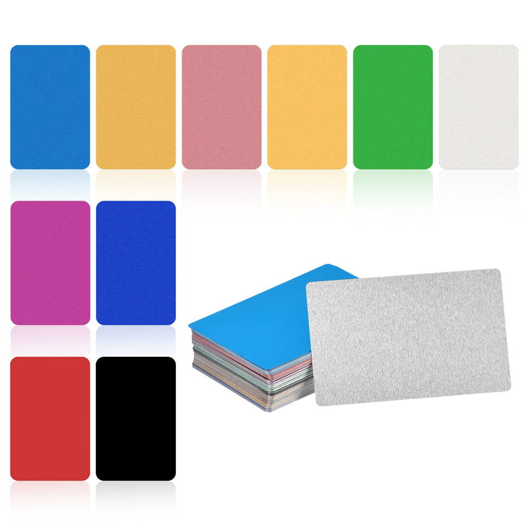 Uxcell Metal Business Cards Blank 100Pcs Multicolor Aluminum Laser  Engraving Materials 1/64 Unique DIY Name Cards 