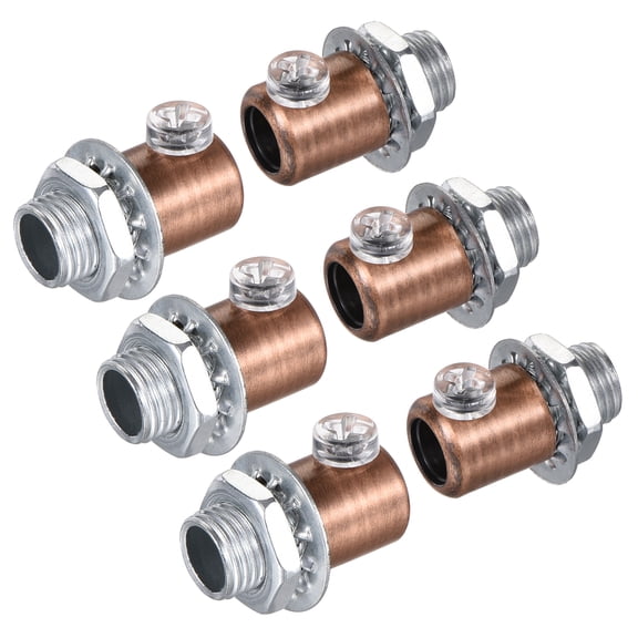 Uxcell Metal Cable Glands Cord Grips Screw Lock for Wiring Ceiling Lamp Red Bronze 6 Pack