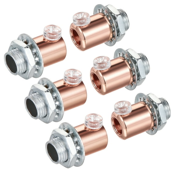 Uxcell Metal Cable Glands Cord Grips Screw Lock for Wiring Ceiling Lamp Rose Gold 6 Pack