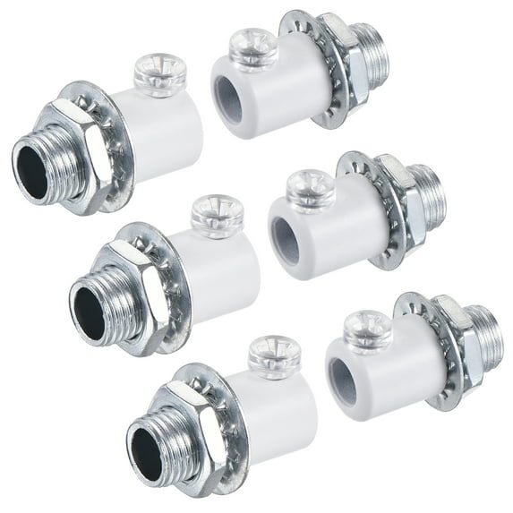 Uxcell Metal Cable Glands Cord Grips Screw Lock for Wiring Ceiling Lamp White 6 Pack