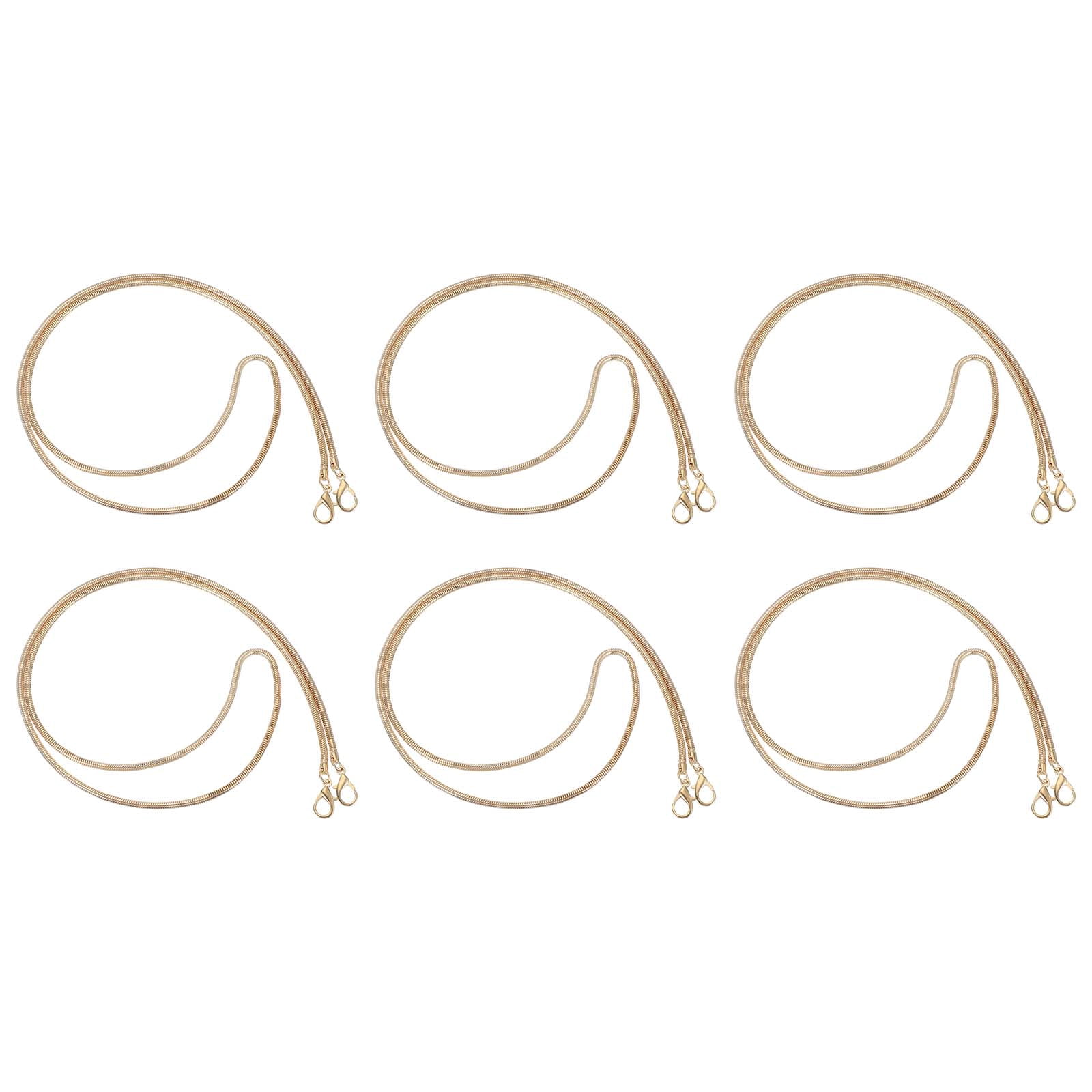 Uxcell Metal Chain Phone Lanyard, 6Pcs 1.6 Inch Anti Theft Crossbody Phone Strap with Detachable Tether Tabs Lanyard Leash for Women Pants Wallets, Gold