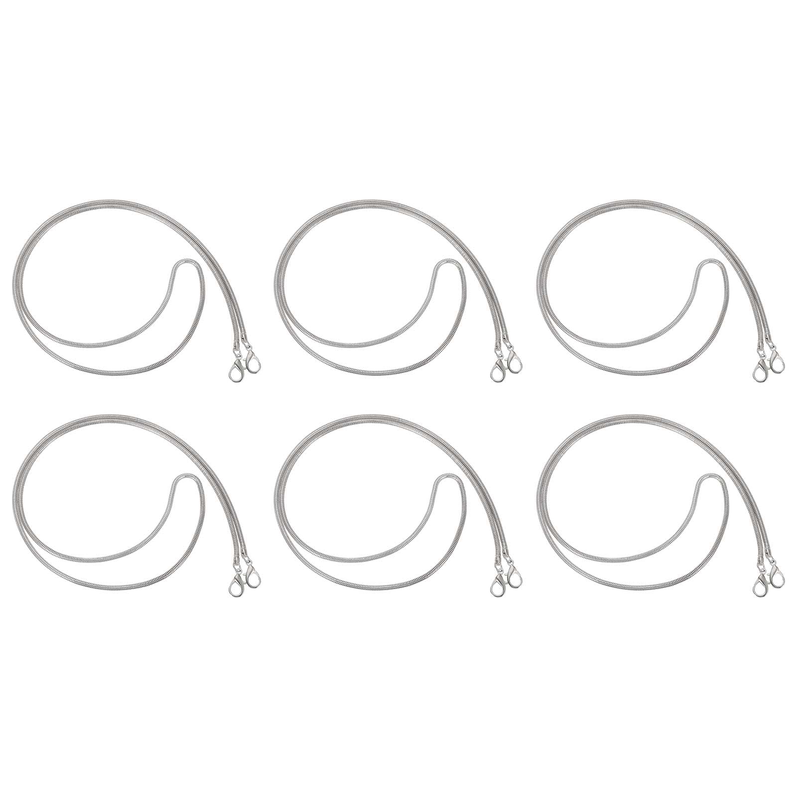 Uxcell Metal Chain Phone Lanyard, 6Pcs 1.6 Inch Anti Theft Crossbody Phone Strap with Detachable Tether Tabs Lanyard Leash for Women Pants Wallets, Silver