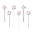thumbnail image 1 of Uxcell Metal Cocktail Toothpicks Circle Shape Drink Pick Cocktail Skewer 6Pack(Colorful), 1 of 8