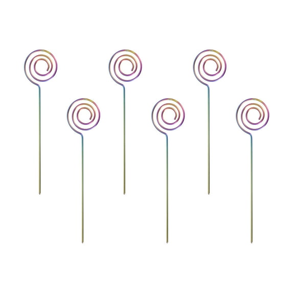 Uxcell Metal Cocktail Toothpicks Circle Shape Drink Pick Cocktail Skewer 6Pack(Colorful)