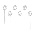 thumbnail image 1 of Uxcell Metal Cocktail Toothpicks Circle Shape Drink Pick Cocktail Skewer 6Pack(Silver), 1 of 8
