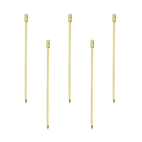 Uxcell Metal Cocktail Toothpicks Cylinder Drink Picks Cocktail Skewers 5Pack(Gold)