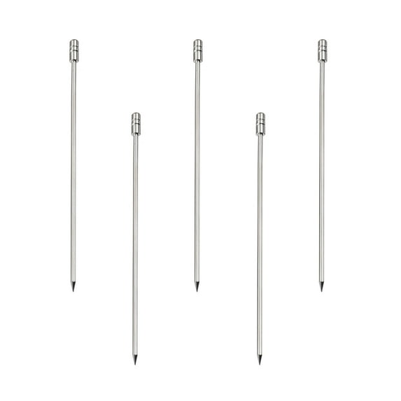 Uxcell Metal Cocktail Toothpicks Cylinder Drink Picks Cocktail Skewers 5Pack(Silver)