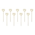 thumbnail image 1 of Uxcell Metal Cocktail Toothpicks Heart Shape Drink Picks Cocktail Skewers 9Pack (Gold), 1 of 8