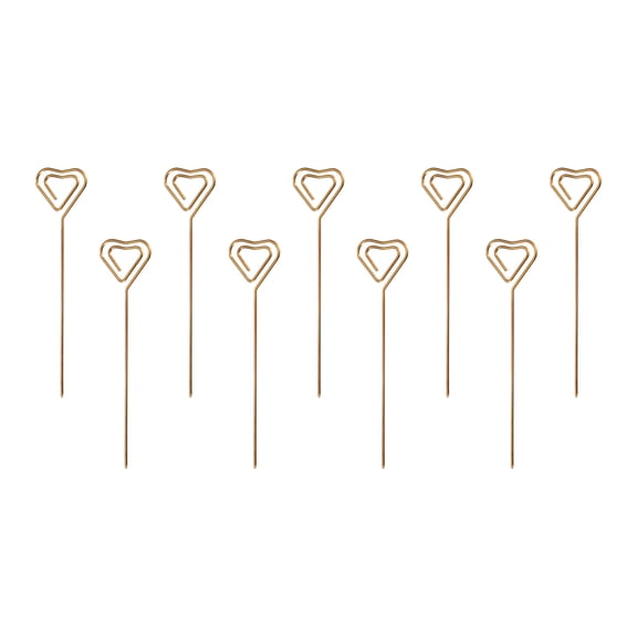 Uxcell Metal Cocktail Toothpicks Heart Shape Drink Picks Cocktail Skewers 9Pack (Rose Gold)