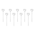 thumbnail image 1 of Uxcell Metal Cocktail Toothpicks Heart Shape Drink Picks Cocktail Skewers 9Pack (Silver), 1 of 8