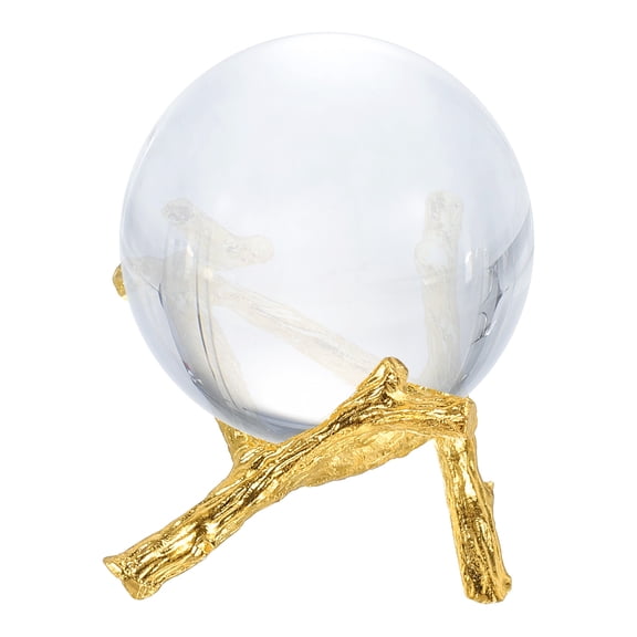 Uxcell Metal Crystal Sphere Holder 2.2" Dia Crystal Ball Display Stand Quartz Ball Orb Holder for Glass Crystal Art Home Decor Tripod Stand Gold