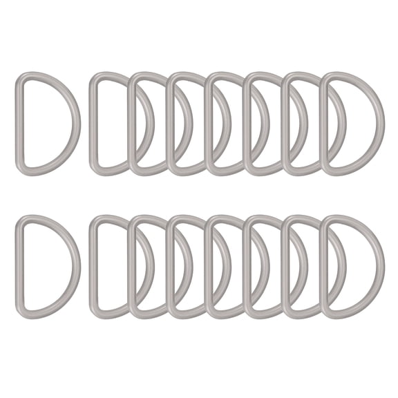 Uxcell Metal D Ring, (1", Frosted Silver)(16 Pcs), Heavy Duty Welded Solid D Rings Metal D Buckle, Suit for Bags/Backpack/Wallets/Leather/Straps/Webbing/Pet Collars/Hardware Assorted