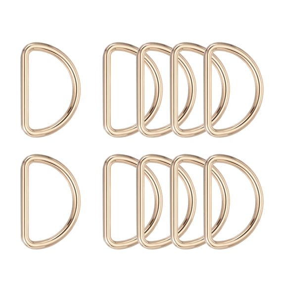 Uxcell Metal D Ring, (1", Gold)(10 Pcs), Heavy Duty Welded Solid D Rings Metal D Buckle, Suit for Bags/Backpack/Wallets/Leather/Straps/Webbing/Pet Collars/Hardware Assorted