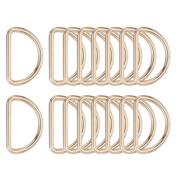 Uxcell Metal D Ring, (1", Gold)(16 Pcs), Heavy Duty Welded Solid D Rings Metal D Buckle, Suit for Bags/Backpack/Wallets/Leather/Straps/Webbing/Pet Collars/Hardware Assorted