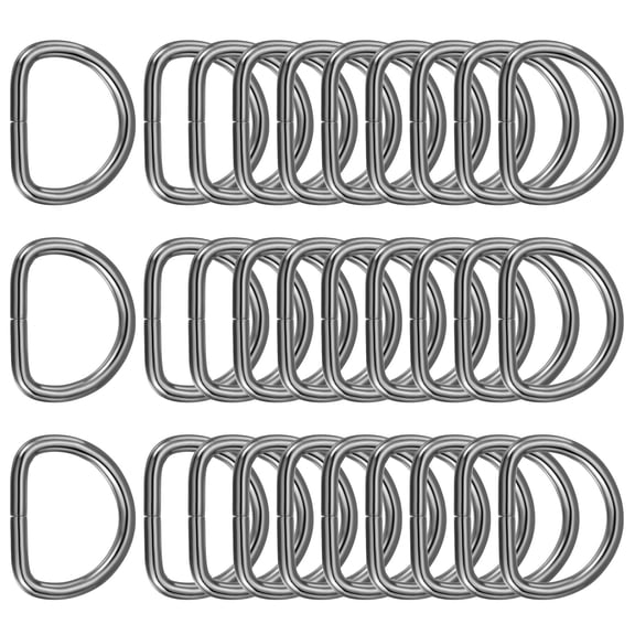 Uxcell Metal D Ring, (1", Gun Metal)(30 Pcs), Heavy Duty Welded Solid D Rings Metal D Buckle, Suit for Bags/Backpack/Wallets/Leather/Straps/Webbing/Pet Collars/Hardware Assorted