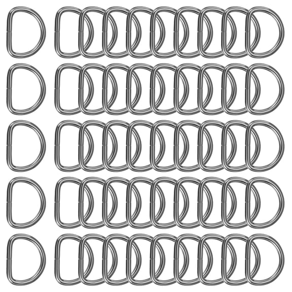 Uxcell Metal D Ring, (1", Gun Metal)(50 Pcs), Heavy Duty Welded Solid D Rings Metal D Buckle, Suit for Bags/Backpack/Wallets/Leather/Straps/Webbing/Pet Collars/Hardware Assorted