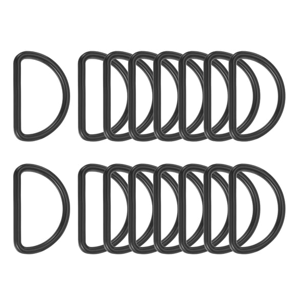 Uxcell Metal D Ring, (1", Matte Black)(16 Pcs), Heavy Duty Welded Solid D Rings Metal D Buckle, Suit for Bags/Backpack/Wallets/Leather/Straps/Webbing/Pet Collars/Hardware Assorted
