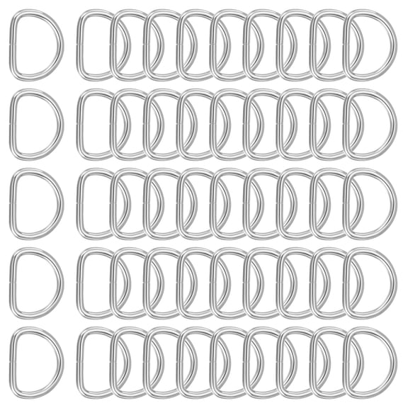 Uxcell Metal D Ring, (1", Silver)(50 Pcs), Heavy Duty Welded Solid D Rings Metal D Buckle, Suit for Bags/Backpack/Wallets/Leather/Straps/Webbing/Pet Collars/Hardware Assorted