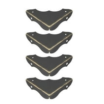 Uxcell Metal Desk Corner Protectors Table Edge Cover Guard 1.57" x 1.57" x 0.35" Bronze Tone 4  Pack