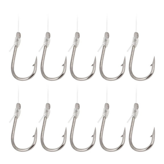 Uxcell Metal Eyeless Bait Barb Wire Leader Fishing Hook 4# Gray 10 Pcs
