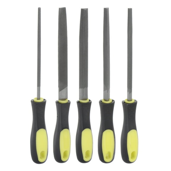 Uxcell Metal File Set 6" High Carbon Hardened Steel Cut Hand Rasp with Handle (5Pcs Kit)