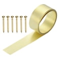 thumbnail image 1 of Uxcell Metal Film Brass Foil Plate, 38 Gauge x 0.4" x 39" H62 Metal Foil Plate Copper Strip Brass Roll for DIY Crafts Electrical Repairs DIY Projects Grounding, Brassy(0.4" Width), 1 of 6