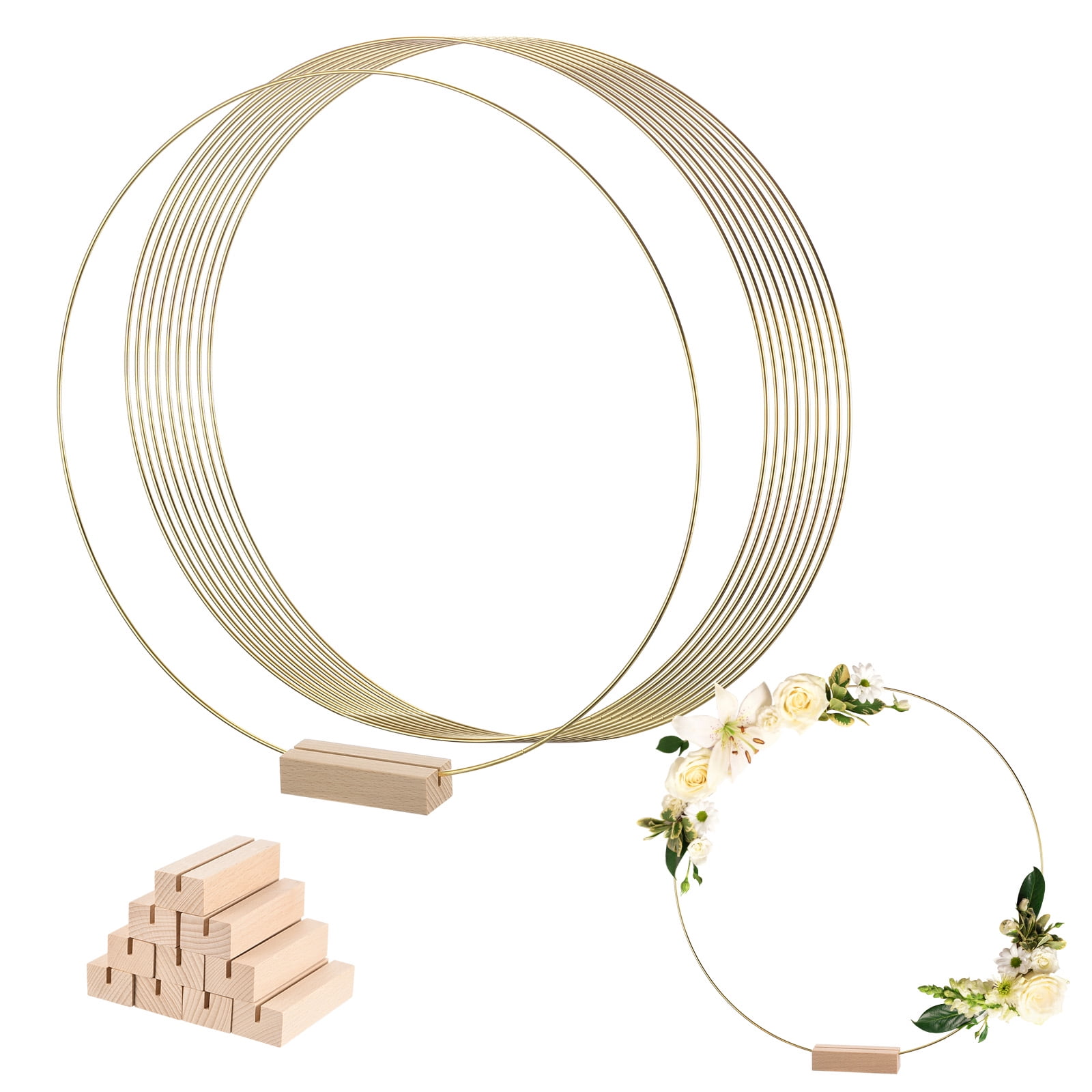 Uxcell Metal Floral Hoop 12 Inch Wreath Rings Centerpiece Table ...