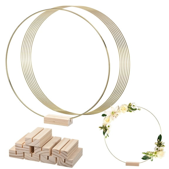 Uxcell Metal Floral Hoop 12 Inch Wreath Table Decorations Gold Tone 8Set