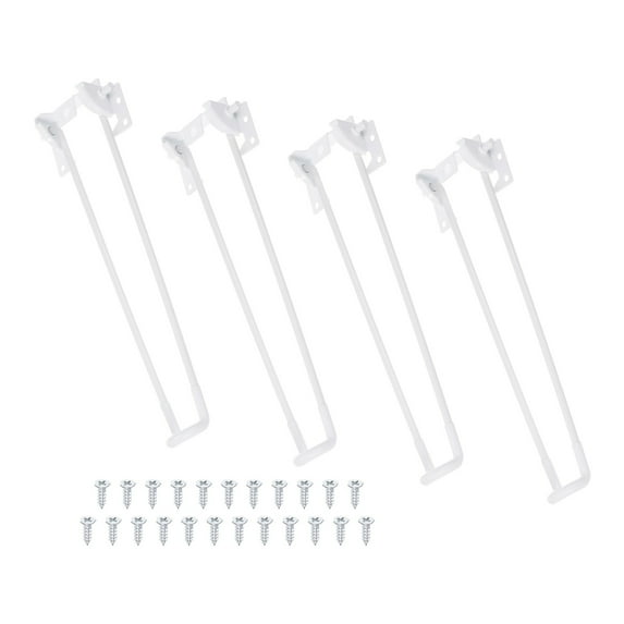 Uxcell Metal Foldable Hairpin Table Legs 12 inch with Rubber Pads, Screws, White 4 Pack
