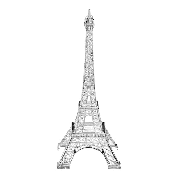 Uxcell Metal French Tower Statue, 7.1" Miniature Tower Ornament Metal Romantic French Architecture Decor 3D Sculpture Model for Home Desktop Ornaments Decoration Souvenir Gift, Silver
