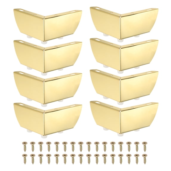 Uxcell Metal Furniture Legs Triangle Furniture Feet DIY Replacement Leg Modern Style Gold