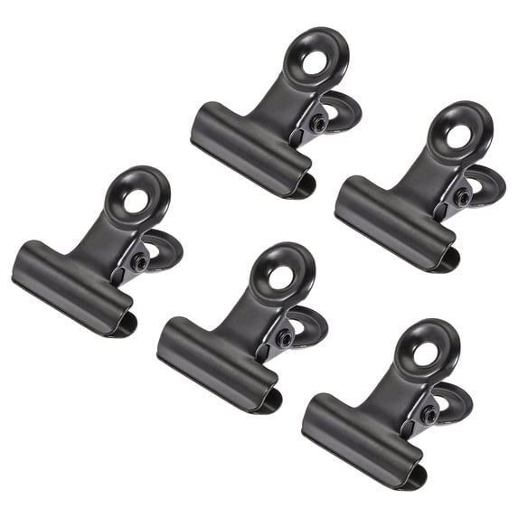 Uxcell Metal Hinge Clip Clamp 24x22x16mm Small Binder Clips 30 Pack Black
