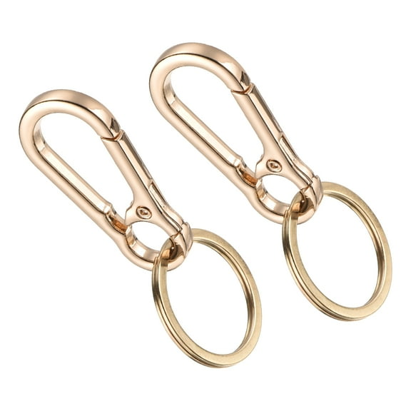 Uxcell Metal Keychains Keyring Hook Clip Key Rings, Zinc Alloy Key Chain Holder Organizer for Men & Women Home Car Keys Gold