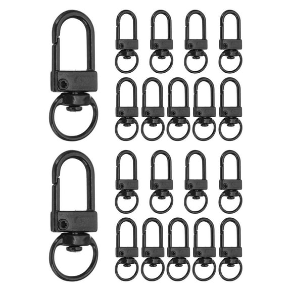 Uxcell Metal Lobster Claw Clasps, 20 Pack Swivel Lanyards Trigger Snap Hooks, Black