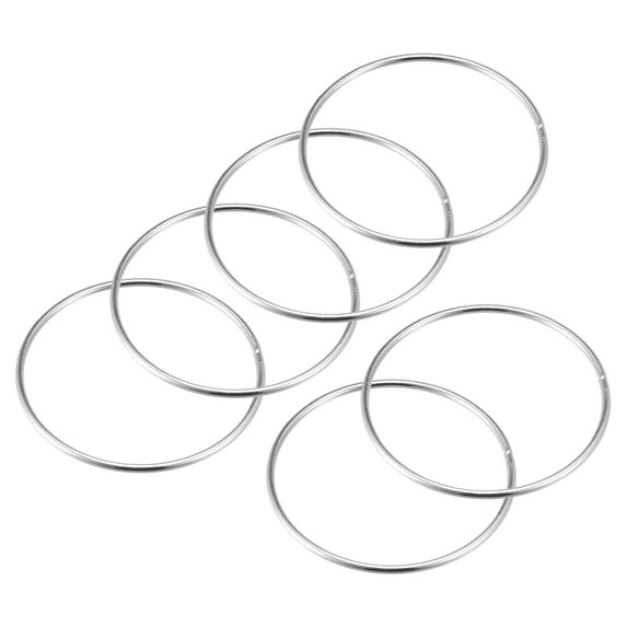 Uxcell Metal O Ring, Non-Welded Hoops, for DIY Crafts Silver Tone 75mm