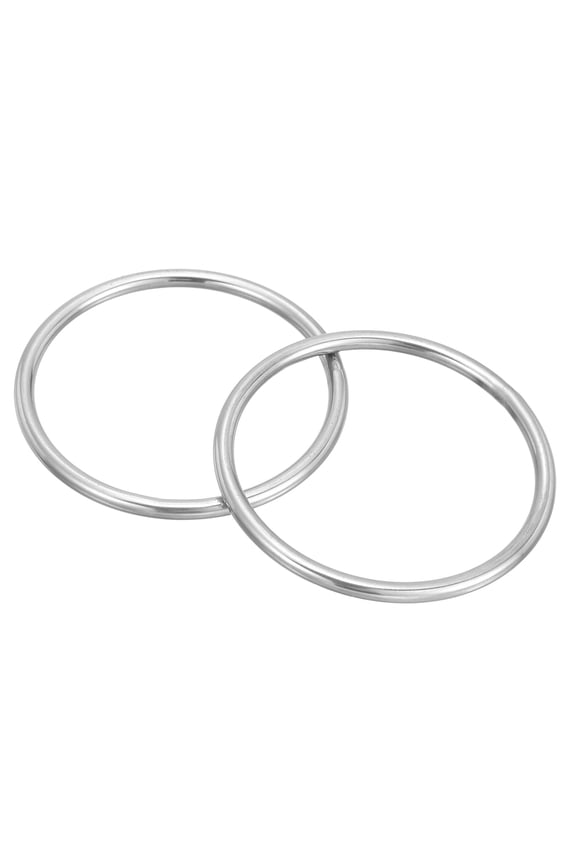 Metal O Rings, (3"OD, 2.8"ID, 0.2"Thick)(2Pcs), 304 Stainless Steel Heavy Duty Round Ring Buckles, Suit for Macrame/DIY Craft/Hardware/Keychain/Belt/Dog Leash
