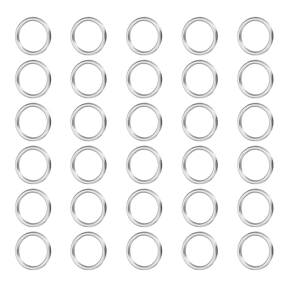 Uxcell Metal O Rings, (3/8" ID 0.08" Thick, Silver) (30 Pcs), Seamless Welded Multi-Purpose Round Ring Hardware, Suit for - Belts/Bags/Dog Collar/Macrame/Hanging